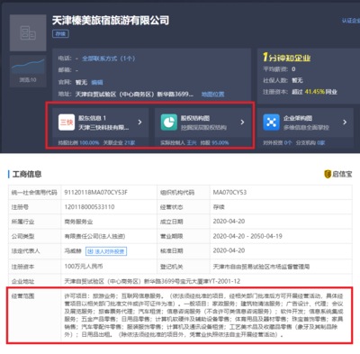 美團旗下天津三快成立旅游公司